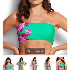 Seafolly full bloom tube top in jade
